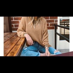 Tan chenille sweater Abercrombie X Sister Studio